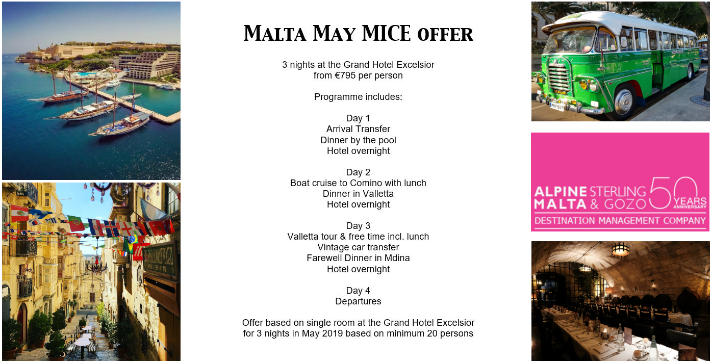 Malta May MICE Offer Alpine Sterling DMC
