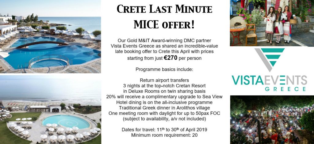 Crete offer Vista Events DMC